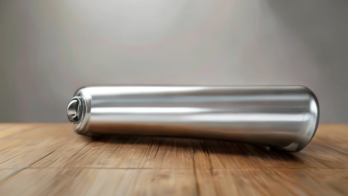 Un tube en titane avec une surface lisse et grisâtre, de forme cylindrique.