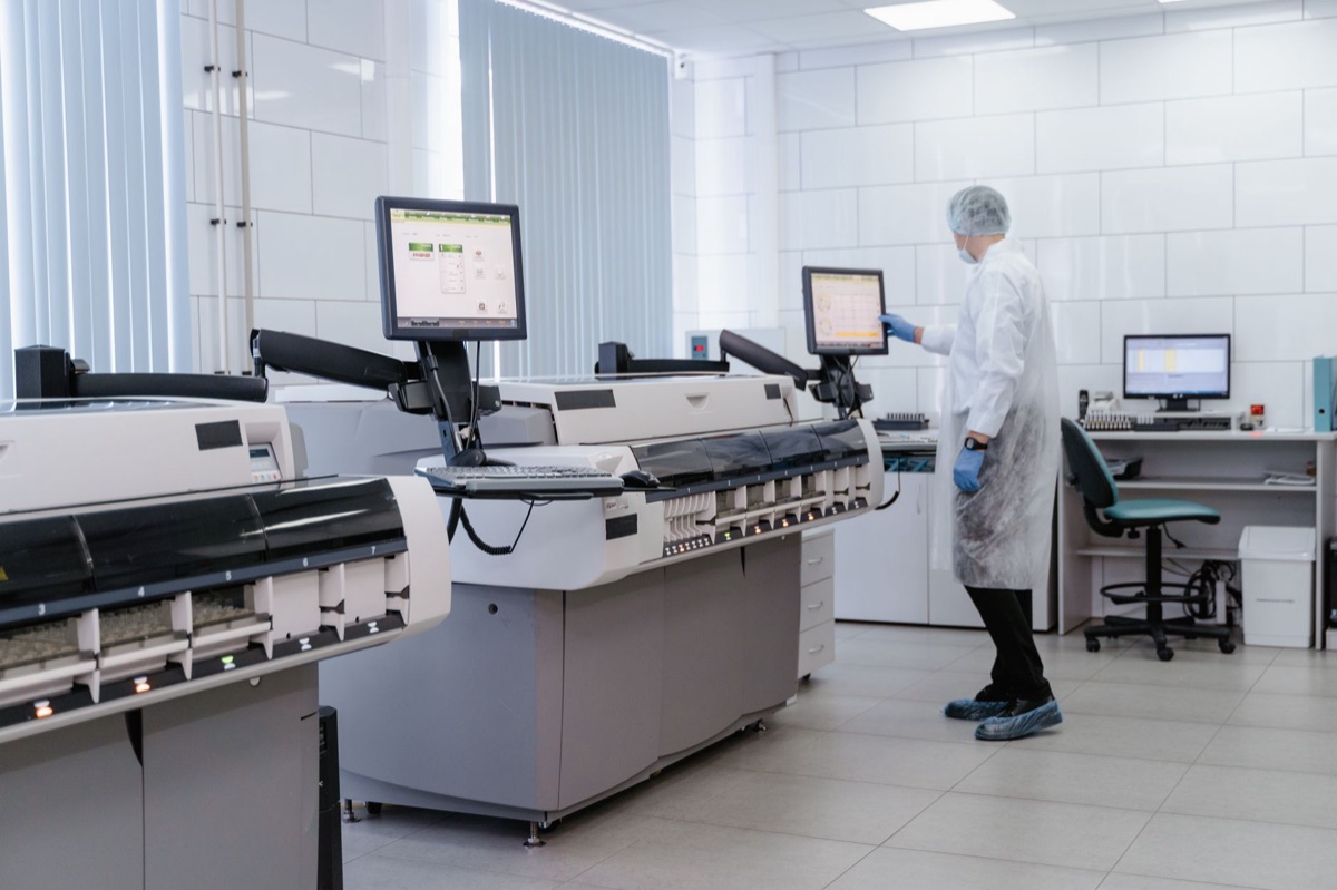 Taiwan semiconductor worker in lab coat