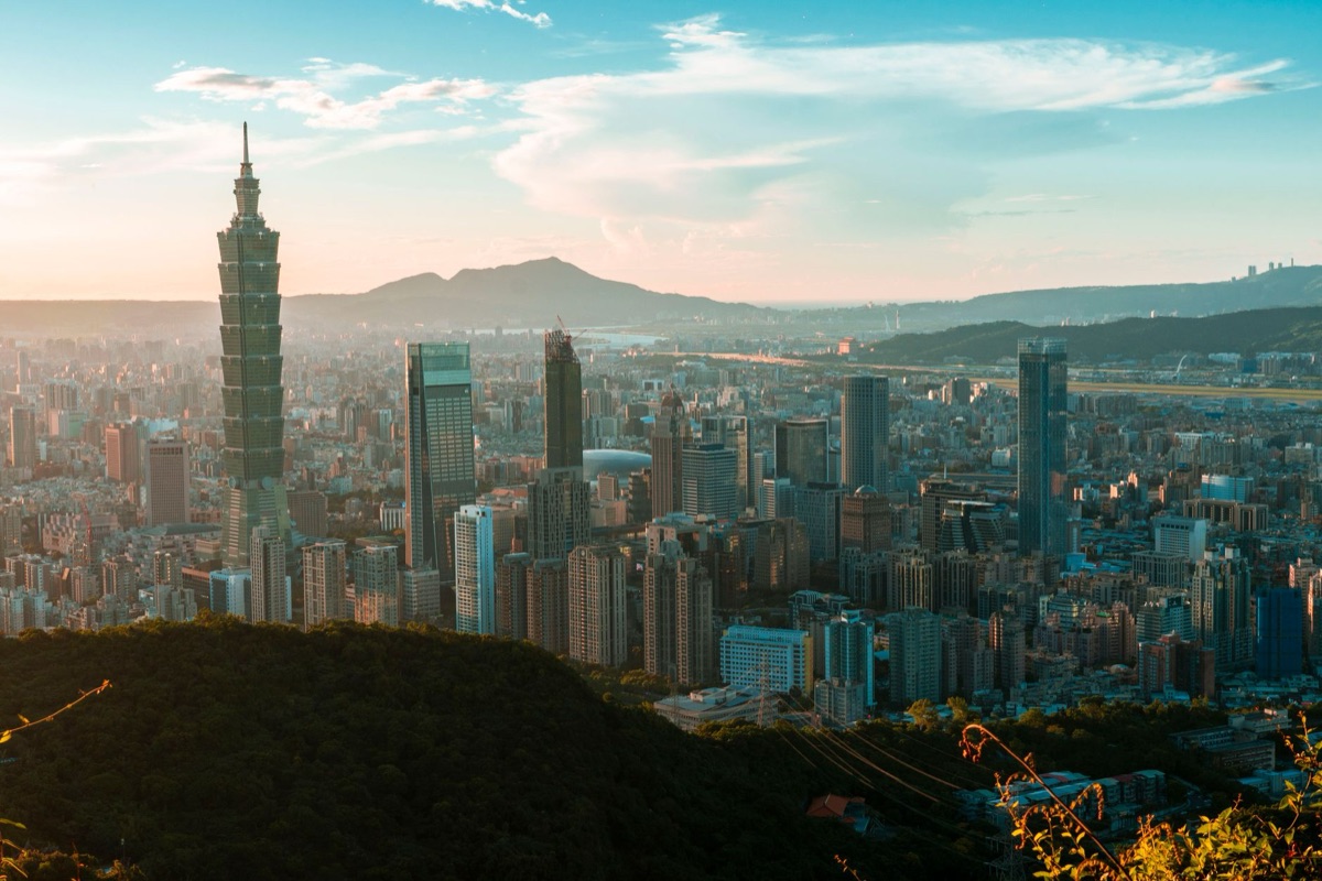 Map of Taipei showing 15-minute city concept