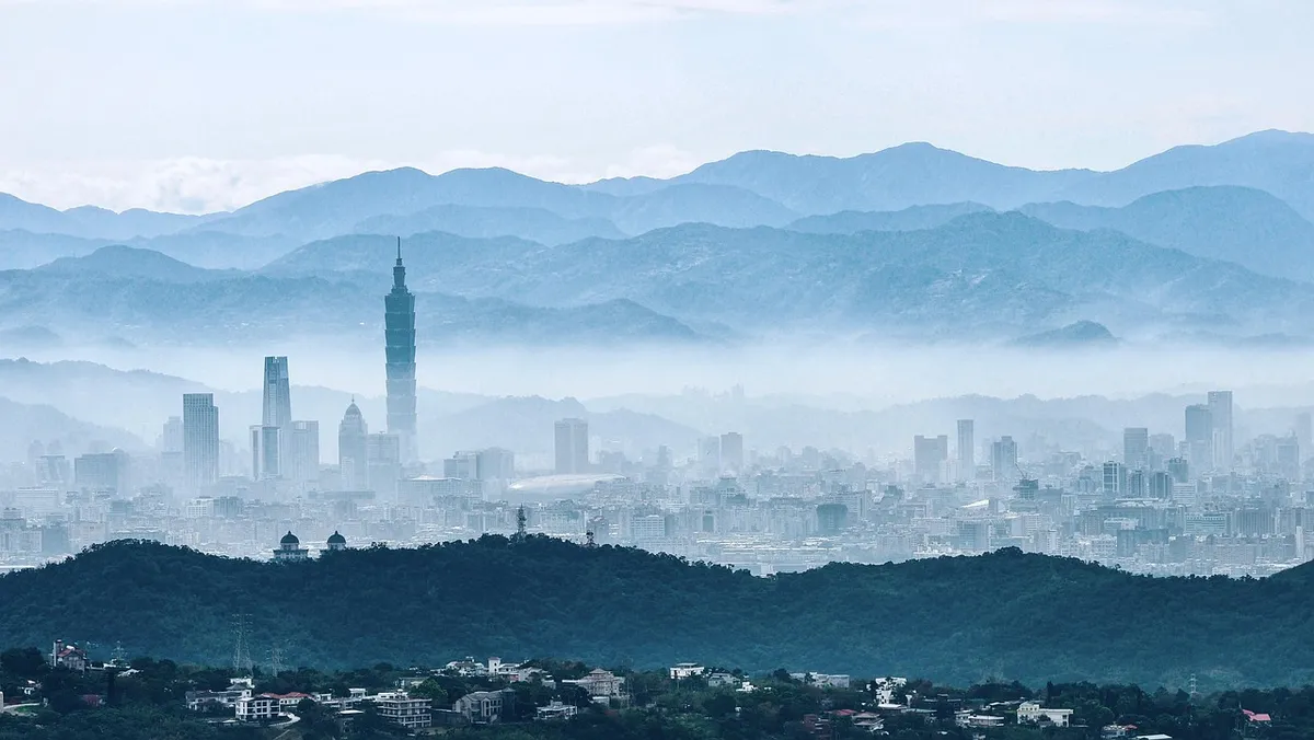 buildings, skyscrapers, tower, modern, fog, cityscape, outlook, structure, sky, nature, famous, city, city centre, travel, asia, panorama, taiwan, taipei, lands
