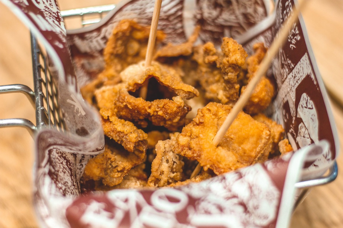 Popular Taiwanese street foods including large crispy fried chicken and pearl milk tea